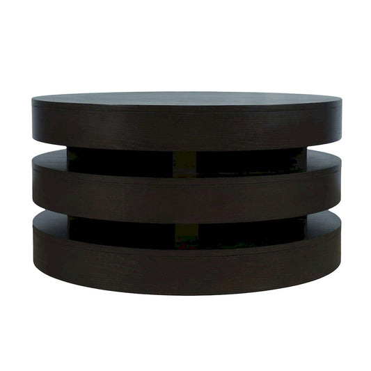Jofran - Brix Mid-Century Modern Floating Sculpture Round Layered Coffee Table with Caster Wheels - 2370-2ESP view 1