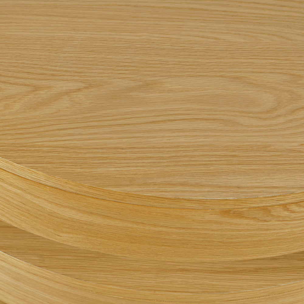 Jofran - Brix Mid-Century Modern Floating Sculpture Round Layered Coffee Table with Caster Wheels - 2370-2OAK view 6