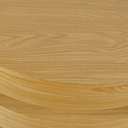 Jofran - Brix Mid-Century Modern Floating Sculpture Round Layered Coffee Table with Caster Wheels - 2370-2OAK view 6