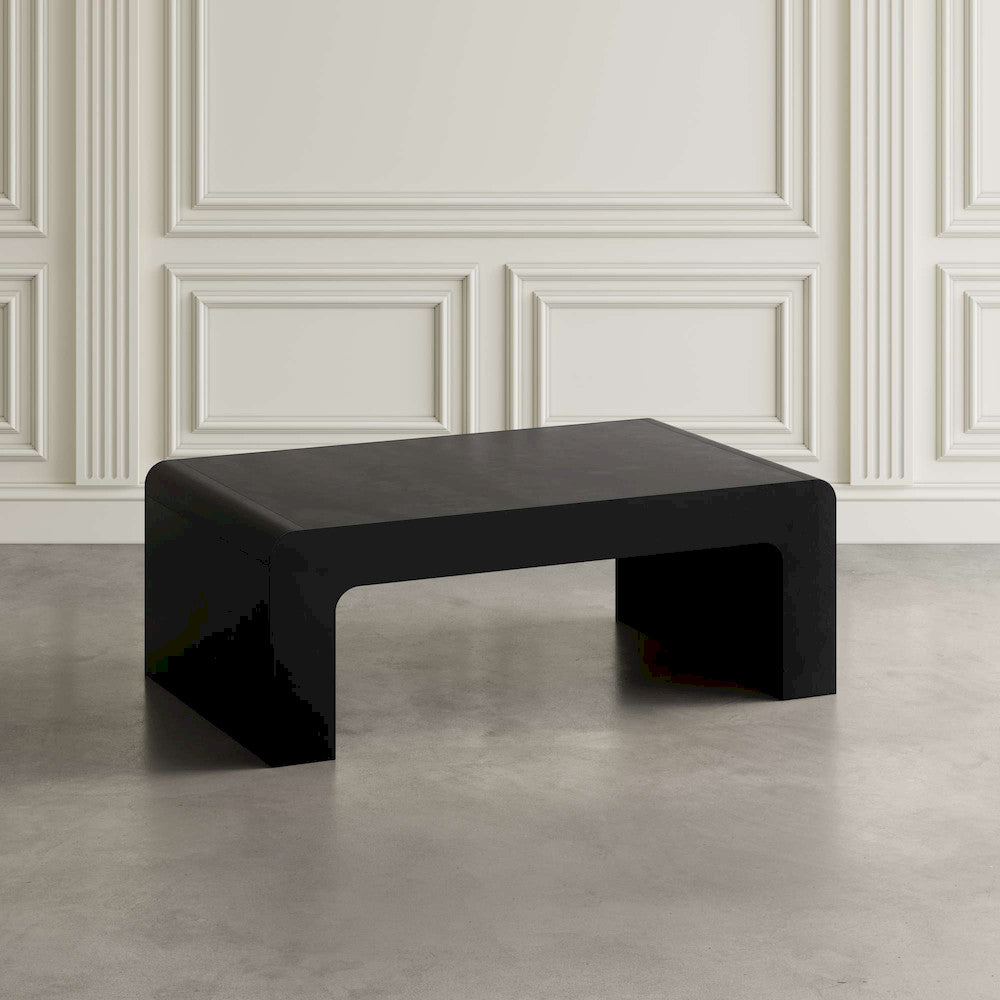 Jofran - Brooklyn 50in Mid-Century Modern Solid Wood Waterfall Curved Coffee Table - 2268-1 view 5