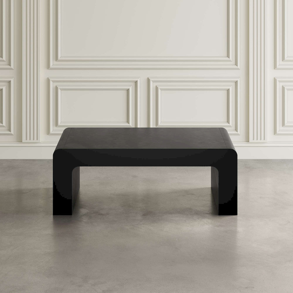 Jofran - Brooklyn 50in Mid-Century Modern Solid Wood Waterfall Curved Coffee Table - 2268-1 view 6