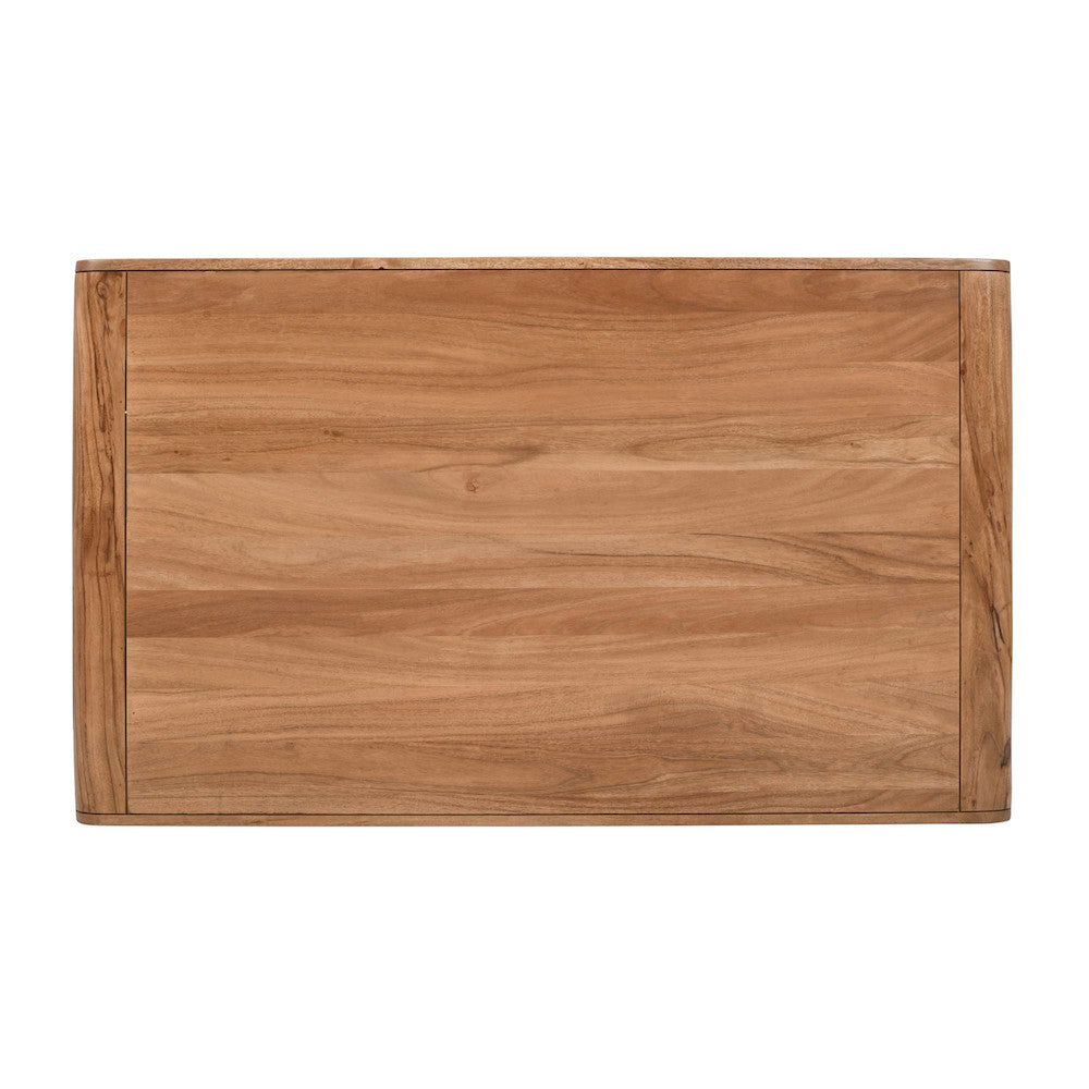 Jofran - Brooklyn 50in Mid-Century Modern Solid Wood Waterfall Curved Coffee Table - 2468-1 view 5