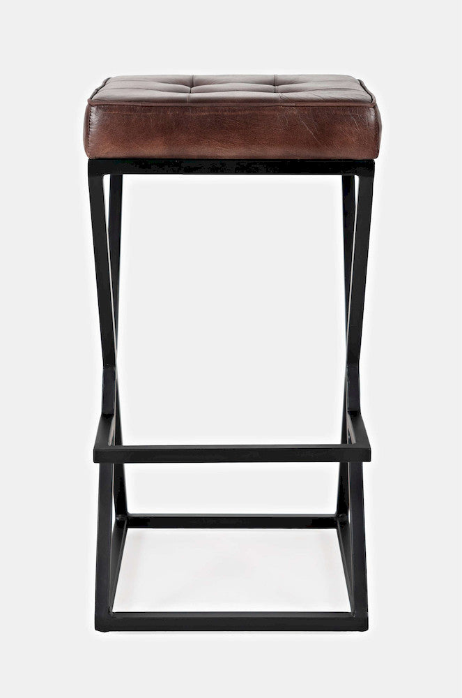 Jofran - Brooks Leather Stool - Dark Sienna - 1730-192DS view 1