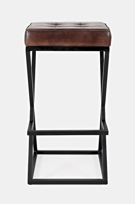 Jofran - Brooks Leather Stool - Dark Sienna - 1730-192DS view 1