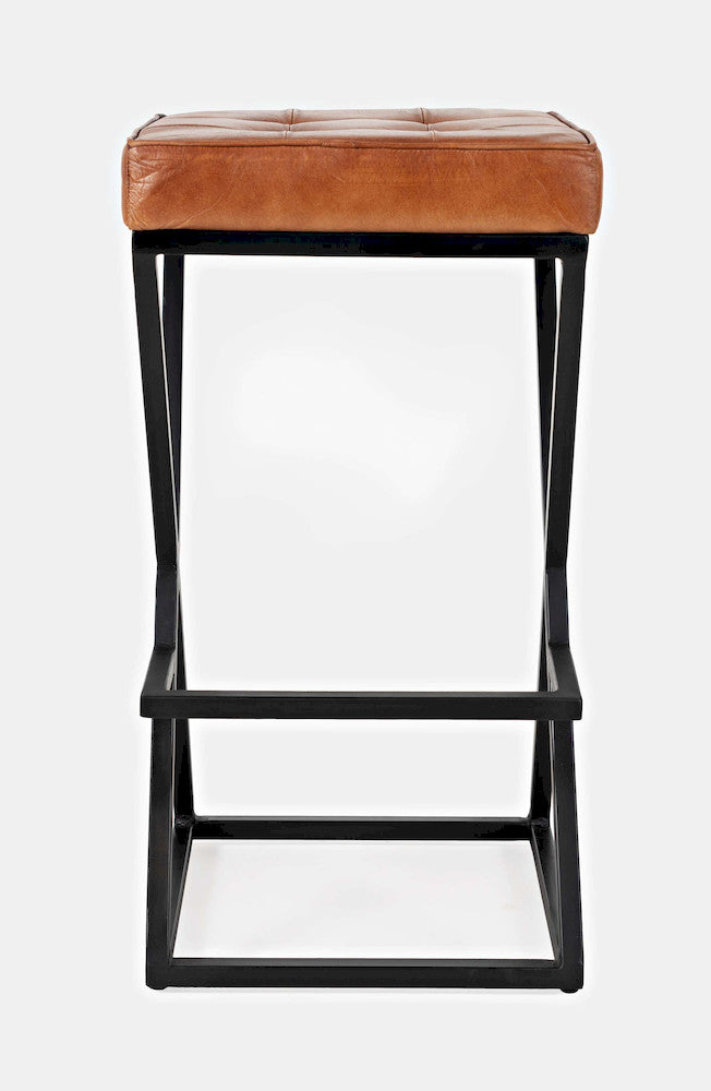 Jofran - Brooks Leather Stool - Saddle - 1730-192S view 1
