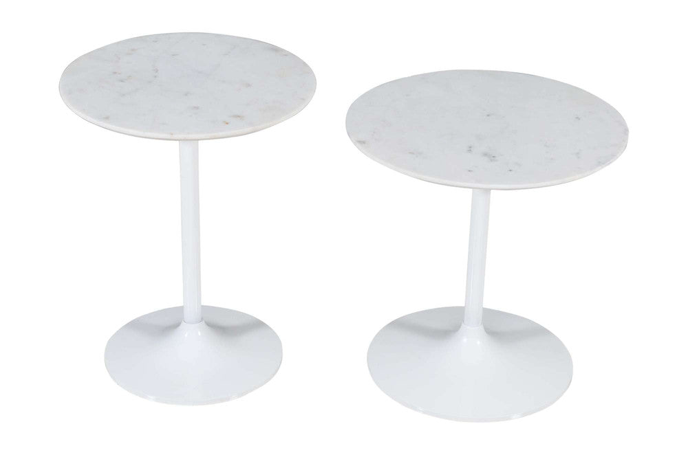 Jofran - Camille Solid Marble and Iron Modern Luxury Accent Tables (Set of 2) White - 1730-222WTWT view 3