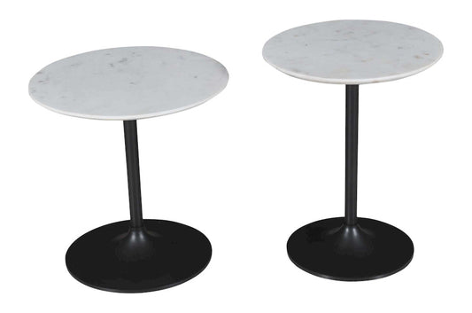 Jofran - Camille Solid Marble and Iron Modern Luxury Accent Tables (Set of 2) White and Gunmetal - 1730-222GM view 1
