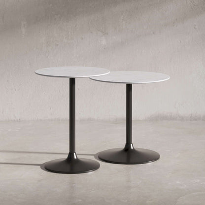 Jofran - Camille Solid Marble and Iron Modern Luxury Accent Tables (Set of 2) White and Gunmetal - 1730-222GM view 3