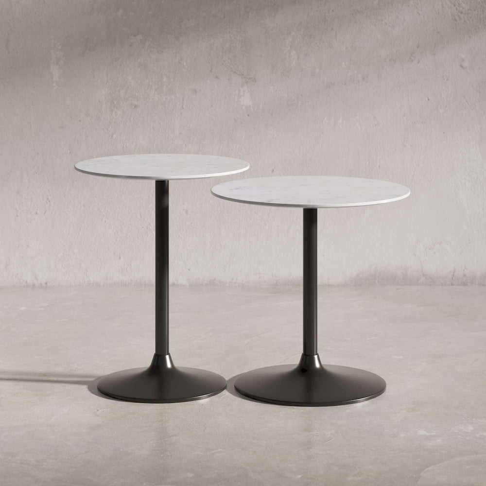 Jofran - Camille Solid Marble and Iron Modern Luxury Accent Tables (Set of 2) White and Gunmetal - 1730-222GM view 5