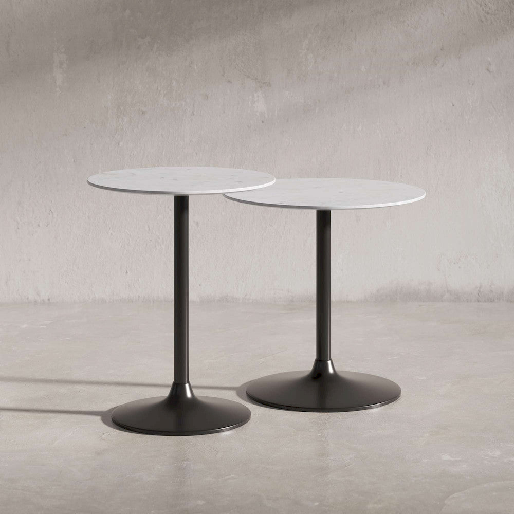 Jofran - Camille Solid Marble and Iron Modern Luxury Accent Tables (Set of 2) White and Gunmetal - 1730-222GM view 6