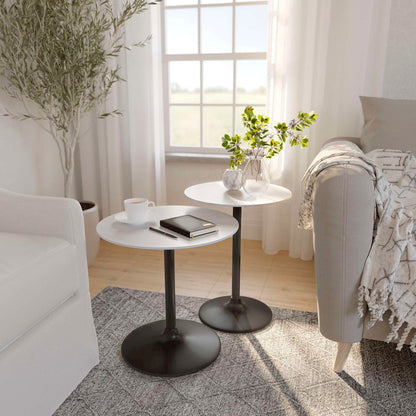 Jofran - Camille Solid Marble and Iron Modern Luxury Accent Tables (Set of 2) White and Gunmetal - 1730-222GM view 11