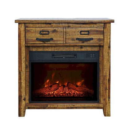 Jofran - Cannon Valley Industrial Modern 32in Electric Fireplace Console TV Stand in Distressed Brown - 1510-FP32 view 1