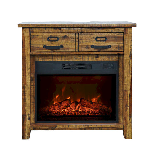 Jofran - Cannon Valley Industrial Modern 32in Electric Fireplace Console TV Stand in Distressed Brown - 1510-FP32 view 1