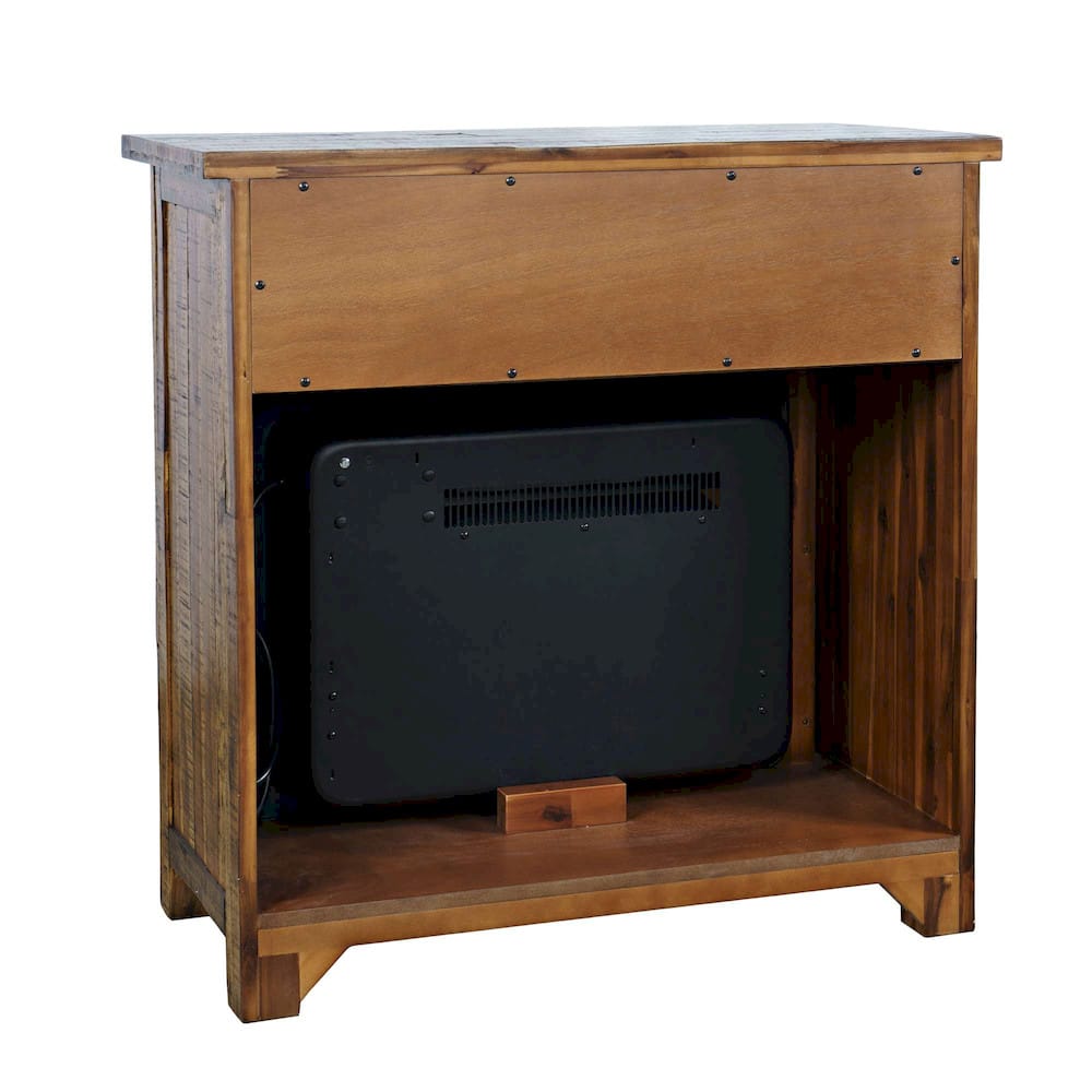 Jofran - Cannon Valley Industrial Modern 32in Electric Fireplace Console TV Stand in Distressed Brown - 1510-FP32 view 3