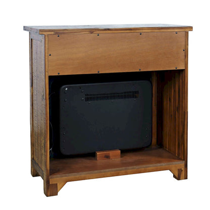 Jofran - Cannon Valley Industrial Modern 32in Electric Fireplace Console TV Stand in Distressed Brown - 1510-FP32 view 3