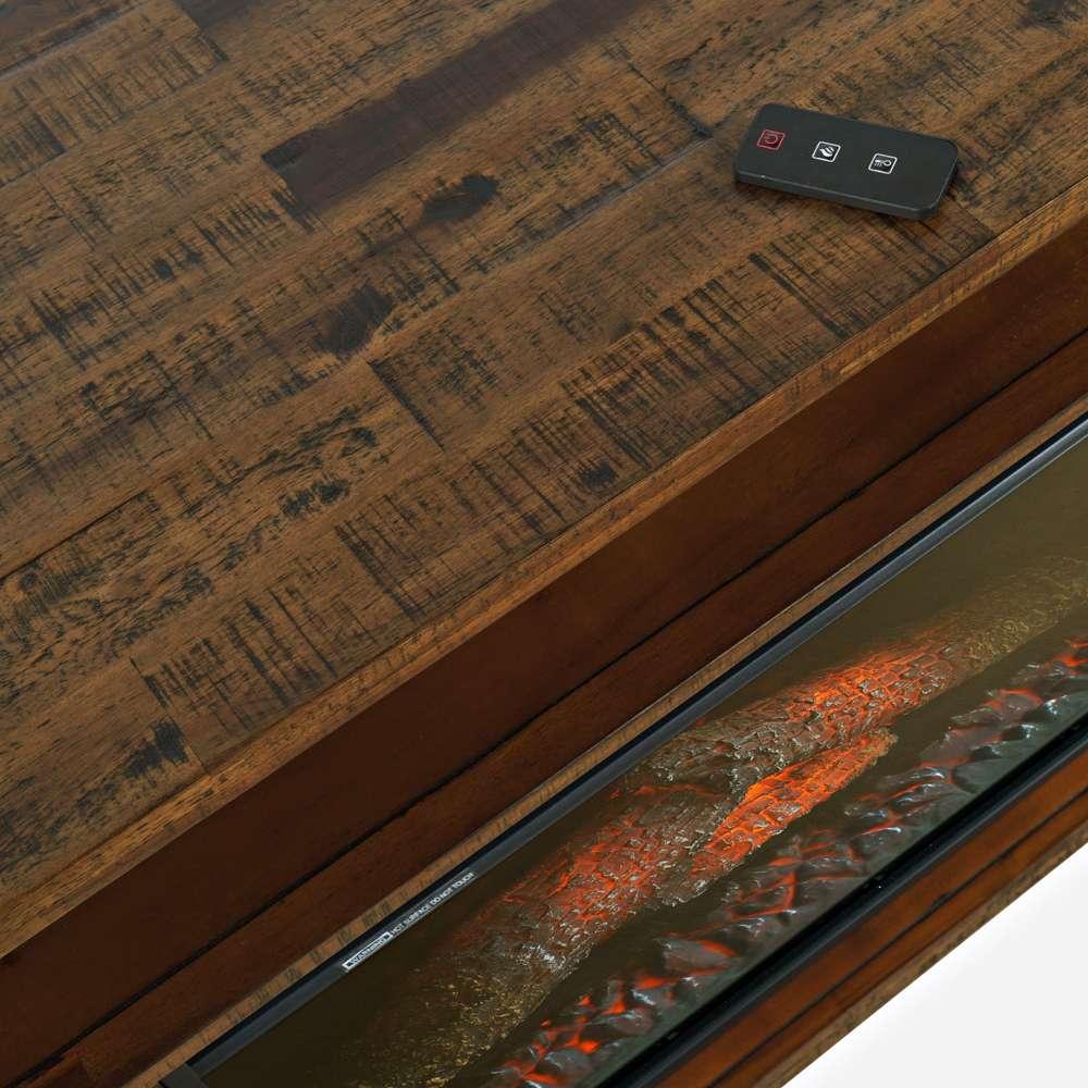 Jofran - Cannon Valley Industrial Modern 60in Storage Console TV Stand with Electric Fireplace,  - 1510-FP6032 veiw 2