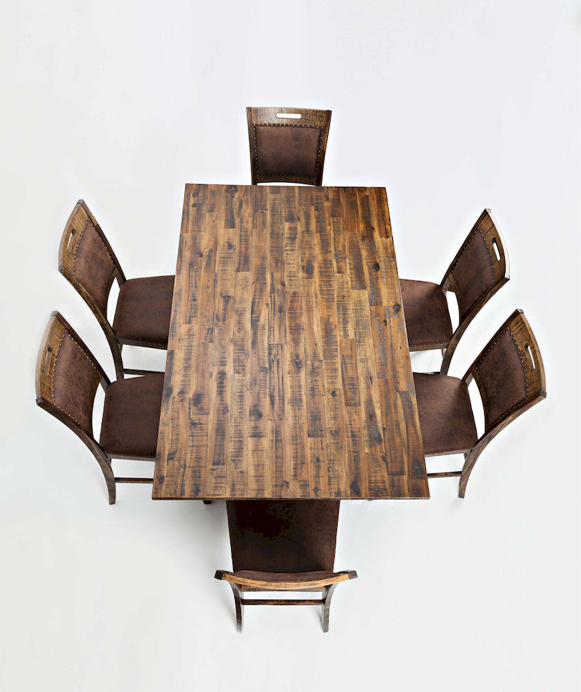 Jofran - Cannon Valley Rustic Industrial Brown 72in Table 6 Upholstered Counter Stools - 1511-72C-7U view 10