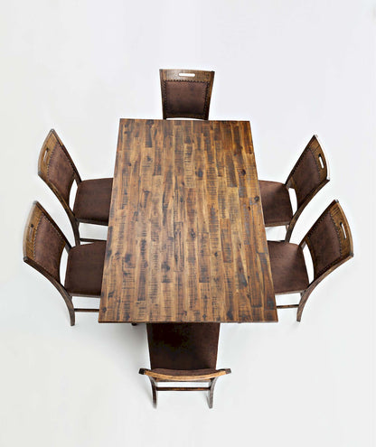 Jofran - Cannon Valley Rustic Industrial Brown 72in Table 6 Upholstered Counter Stools - 1511-72C-7U view 10