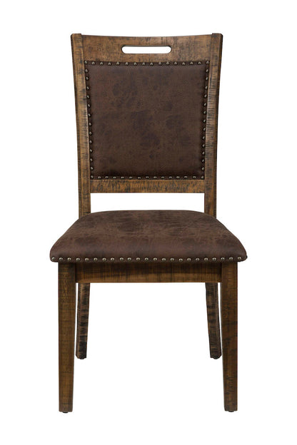 Jofran - Cannon Valley Rustic Industrial Brown 72in Table 6 Upholstered Dining Chairs - 1511-72D-7U view 3