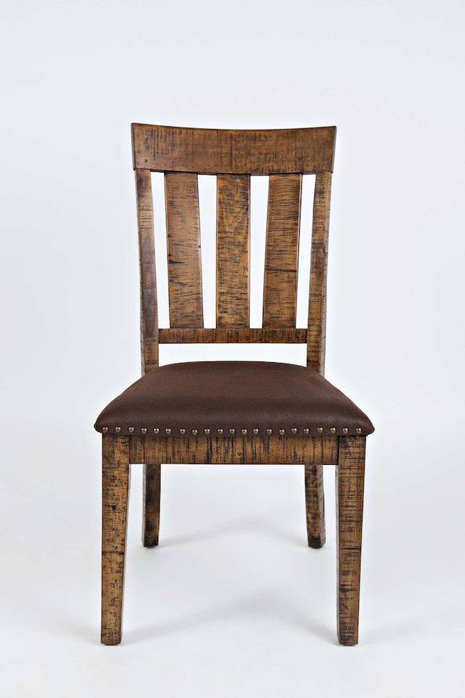 Jofran - Cannon Valley Rustic Industrial Brown 82in Table 4 Slat Dining Chairs Bench - 1511-82D-6S view 6