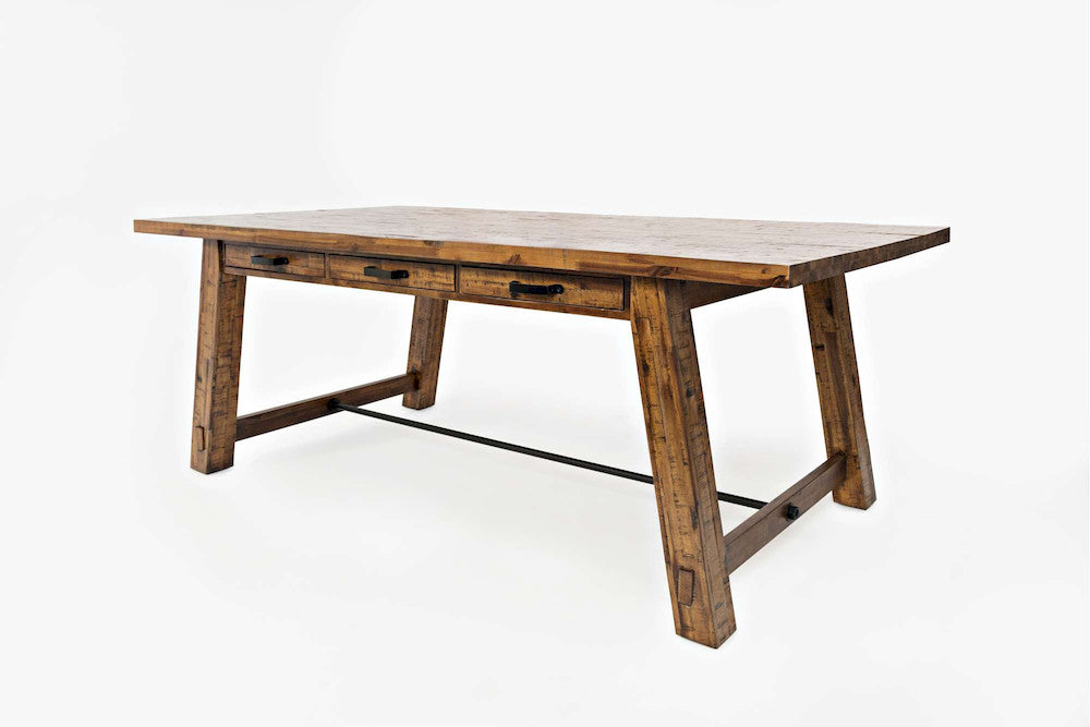 Jofran - Cannon Valley Rustic Industrial Brown 82in Table 4 Slat Dining Chairs Bench - 1511-82D-6S view 8