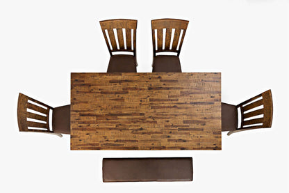 Jofran - Cannon Valley Rustic Industrial Brown 82in Table 4 Slat Dining Chairs Bench - 1511-82D-6S view 11