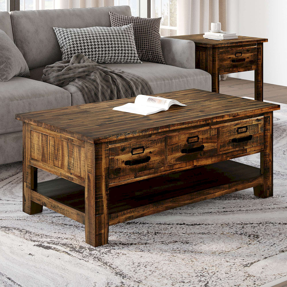 Jofran - Cannon Valley Three Draer Cocktail Table - 1510-1 view 7