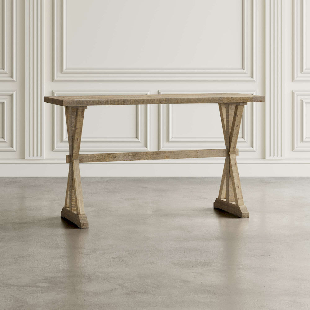 Jofran - Carlyle Crossing Distressed Pine Sofa Console Table - Distressed Light Brown - 1920-4 view 5
