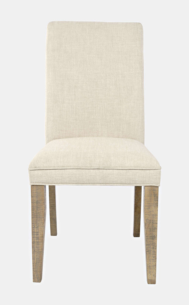 Jofran - Carlyle Crossing Distressed Pine Upholstered Dining Chair (Set of 2) - Distressed Light Brown - 1921-405KD view 1