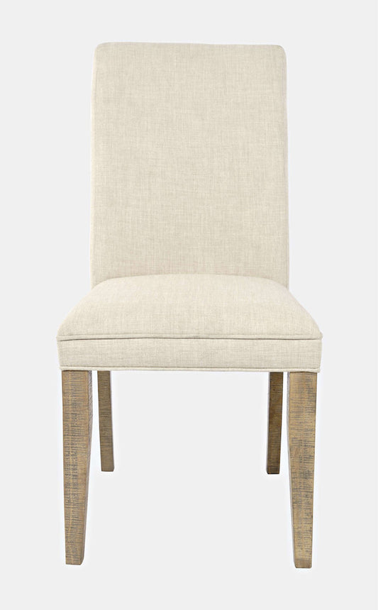 Jofran - Carlyle Crossing Distressed Pine Upholstered Dining Chair (Set of 2) - Distressed Light Brown - 1921-405KD view 1