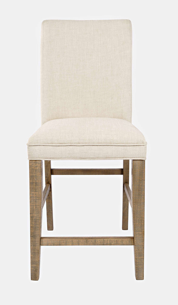 Jofran - Carlyle Crossing Distressed Pine Upholstered Stool (Set of 2) - Distressed Light Brown - 1921-BS425KD view 1