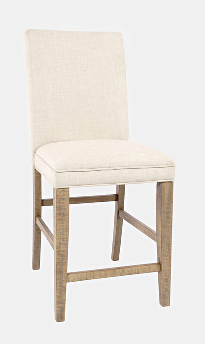 Jofran - Carlyle Crossing Distressed Pine Upholstered Stool (Set of 2) - Distressed Light Brown - 1921-BS425KD view 2