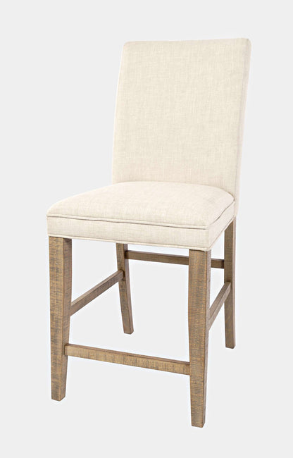 Jofran - Carlyle Crossing Distressed Pine Upholstered Stool (Set of 2) - Distressed Light Brown - 1921-BS425KD view 3
