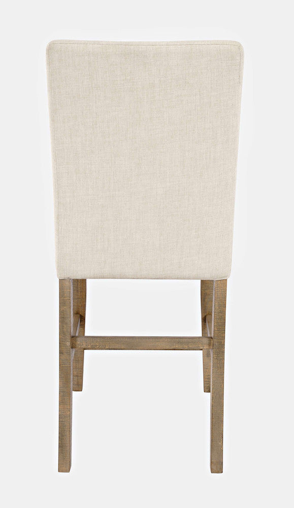 Jofran - Carlyle Crossing Distressed Pine Upholstered Stool (Set of 2) - Distressed Light Brown - 1921-BS425KD view 4