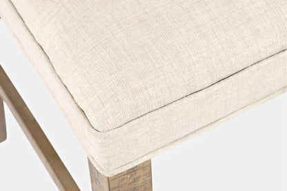 Jofran - Carlyle Crossing Distressed Pine Upholstered Stool (Set of 2) - Distressed Light Brown - 1921-BS425KD view 6
