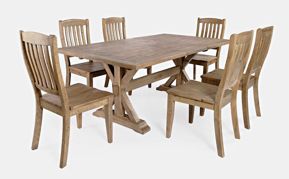 Jofran - Carlyle Crossing Solid Pine 78in Seven-Piece Dining Set with Slat Chairs - 1921-78D-7S view 1