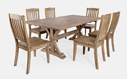 Jofran - Carlyle Crossing Solid Pine 78in Seven-Piece Dining Set with Slat Chairs - 1921-78D-7S view 1