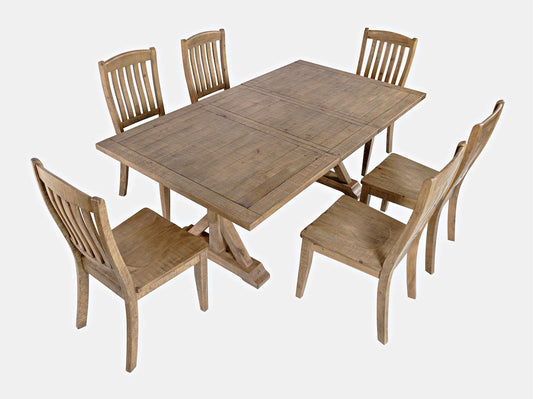 Jofran - Carlyle Crossing Solid Pine 78in Seven-Piece Dining Set with Slat Chairs - 1921-78D-7S view 2