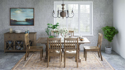 Jofran - Carlyle Crossing Solid Pine 78in Seven-Piece Dining Set with Slat Chairs - 1921-78D-7S view 10