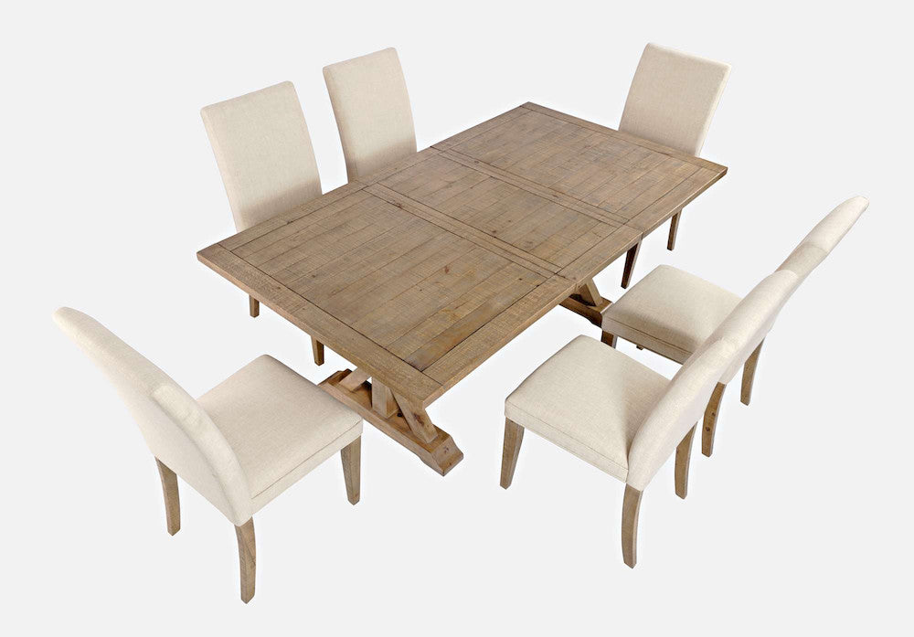 Jofran - Carlyle Crossing Solid Pine 78in Seven-Piece Dining Set with Upholstered Chairs - 1921-78D-7U view 1