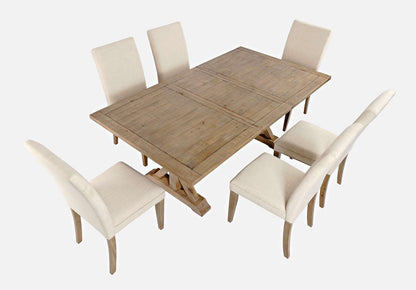 Jofran - Carlyle Crossing Solid Pine 78in Seven-Piece Dining Set with Upholstered Chairs - 1921-78D-7U view 1