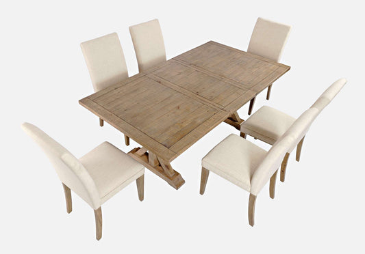 Jofran - Carlyle Crossing Solid Pine 78in Seven-Piece Dining Set with Upholstered Chairs - 1921-78D-7U view 1