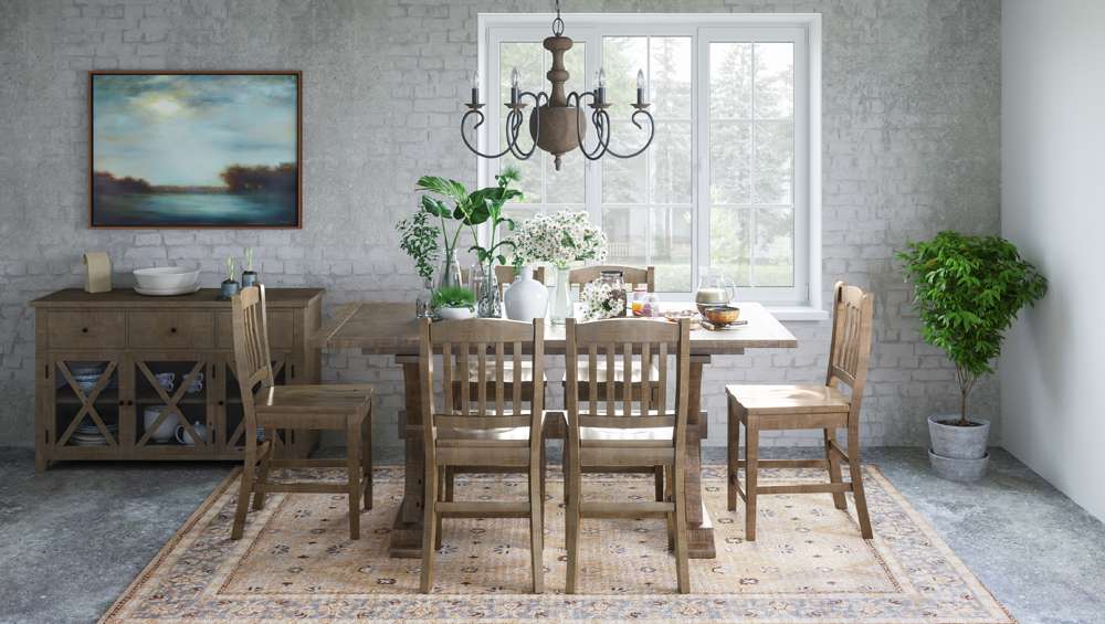 Jofran - Carlyle Crossing Solid Pine Counter Height Extension Dining Table - Distressed Light Brown - 1921-78BCHKT veiw 5