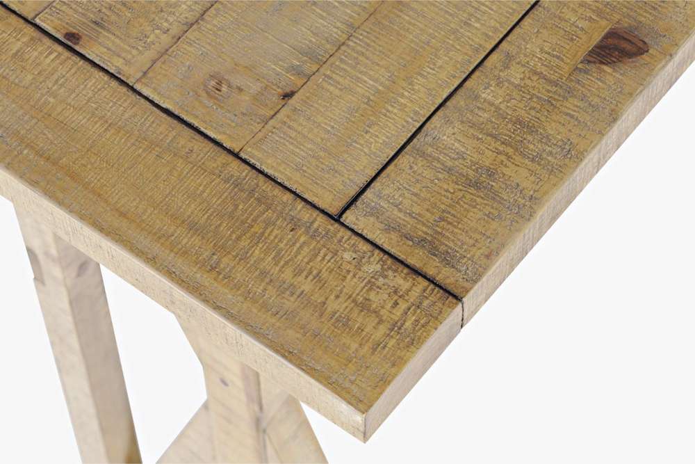 Jofran - Carlyle Crossing Solid Pine Counter Height Sofa Table Set with Three Stools - Distressed Light Brown - 1921-74 veiw 4