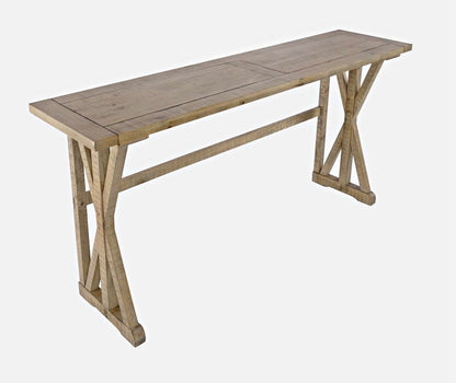Jofran - Carlyle Crossing Solid Pine Counter Height Sofa Table Set with Three Stools - Distressed Light Brown - 1921-74 view 3