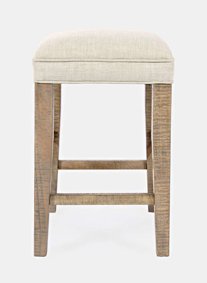 Jofran - Carlyle Crossing Solid Pine Counter Height Sofa Table Set with Three Stools - Distressed Light Brown - 1921-74 view 6