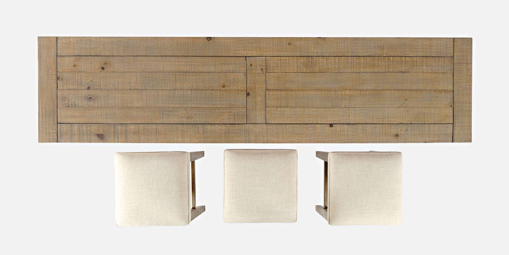 Jofran - Carlyle Crossing Solid Pine Counter Height Sofa Table Set with Three Stools - Distressed Light Brown - 1921-74 view 7