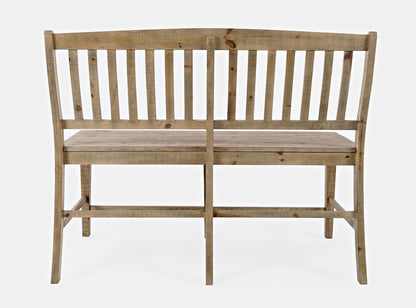 Jofran - Carlyle Crossing Solid Pine Slatback Counter Height Bench - Distressed Light Brown - 1921-BS54KD view 4