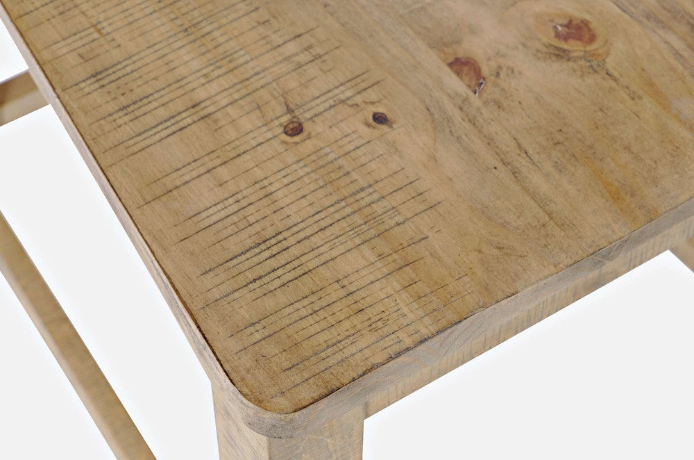 Jofran - Carlyle Crossing Solid Pine Slatback Counter Height Bench - Distressed Light Brown - 1921-BS54KD view 5