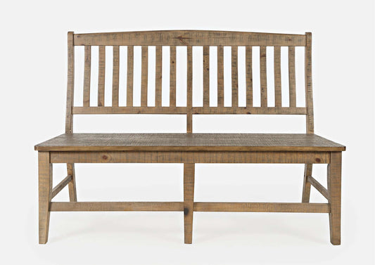 Jofran - Carlyle Crossing Solid Pine Slatback Dining Bench - Distressed Light Brown - 1921-54KD view 1